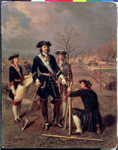 Emperor Peter the Great at Work by Wassilij Chudojarov